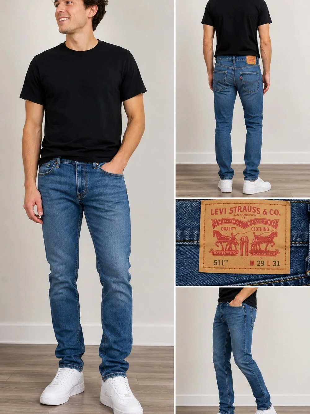 Levi's Slim Straight Jeans in Medium Blue Wash